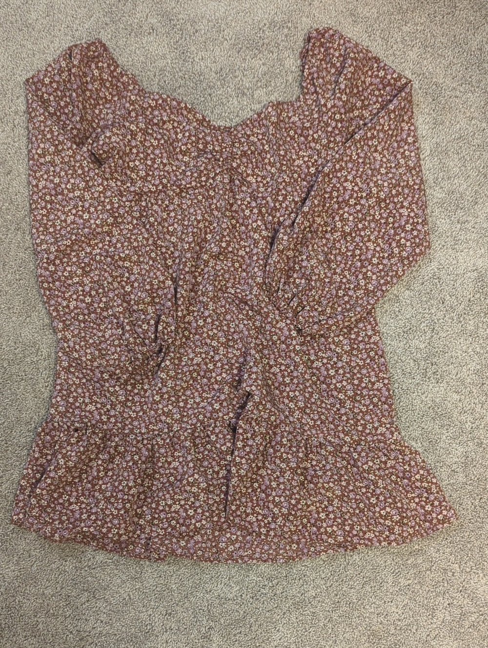 Lily Rose Mauve Floral Smocked Tunic Top